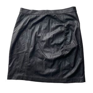 Anthropologie Free People Rumi Ruched Faux Suede Mini Skirt Black Size XSmall